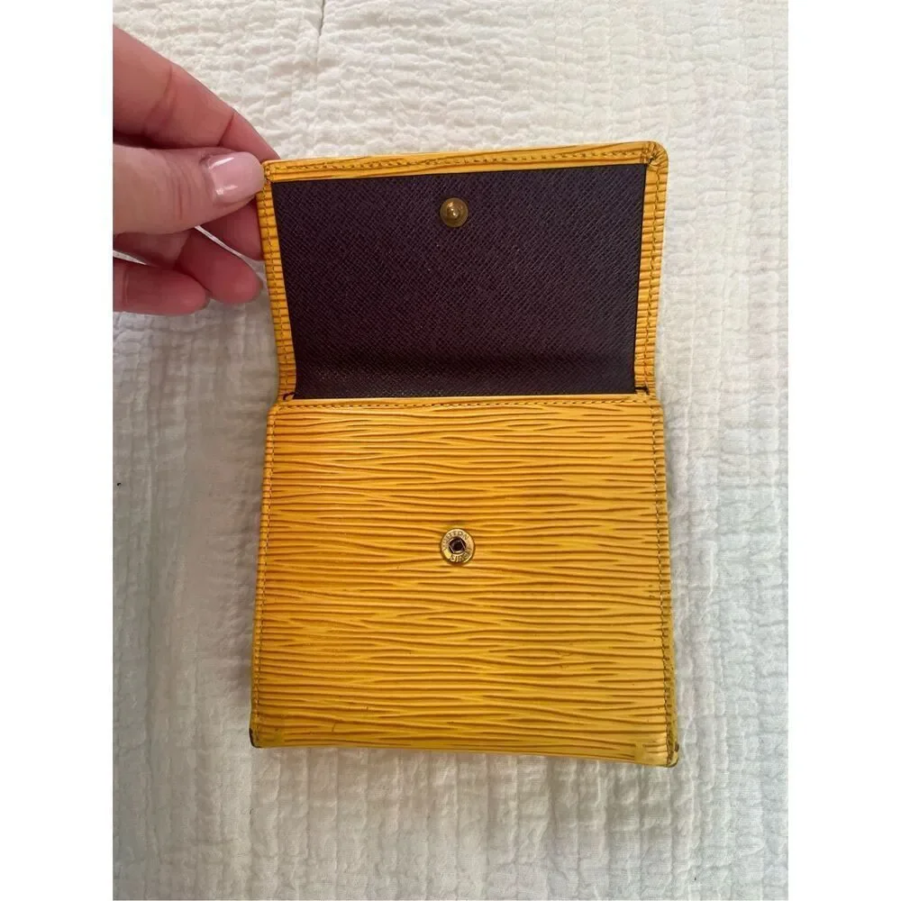 LOUIS VUITTON Epi Portefeuille Elise Wallet Yellow LV Authentic